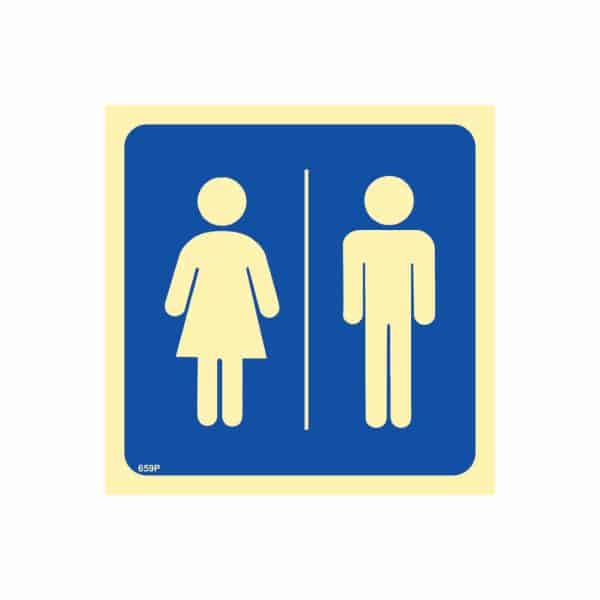 שלט פולט אור סמל שירותים גברים/נשים