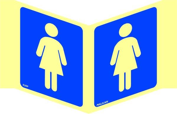 שלט פנורמי פולט אור סמל שירותי נשים